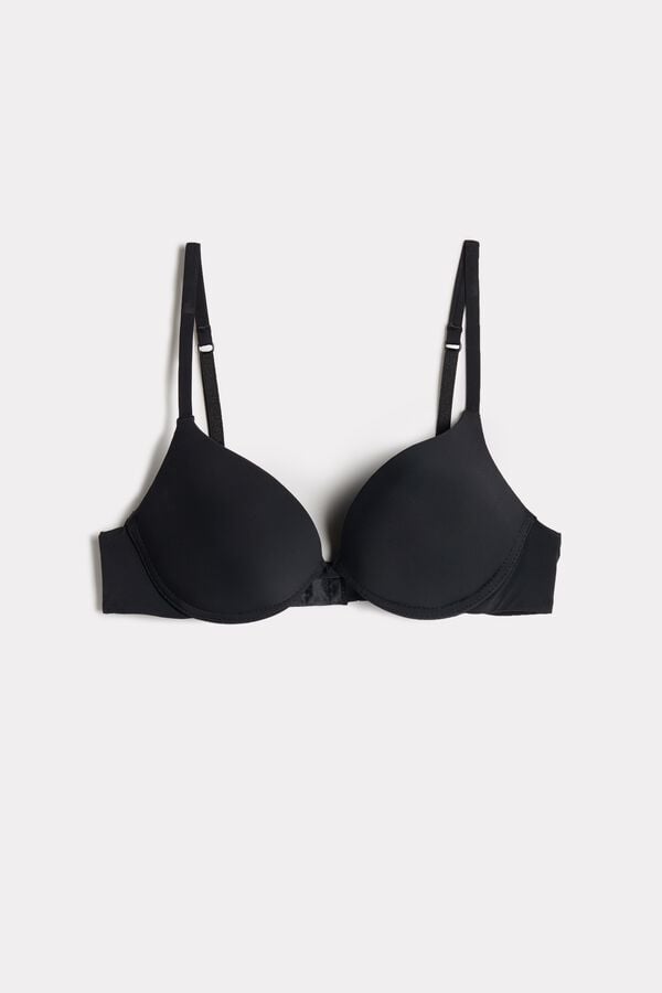 Sujetador Intimissimi Simona Microfiber Super Push-Up Mujer Negros | YRWX-04819