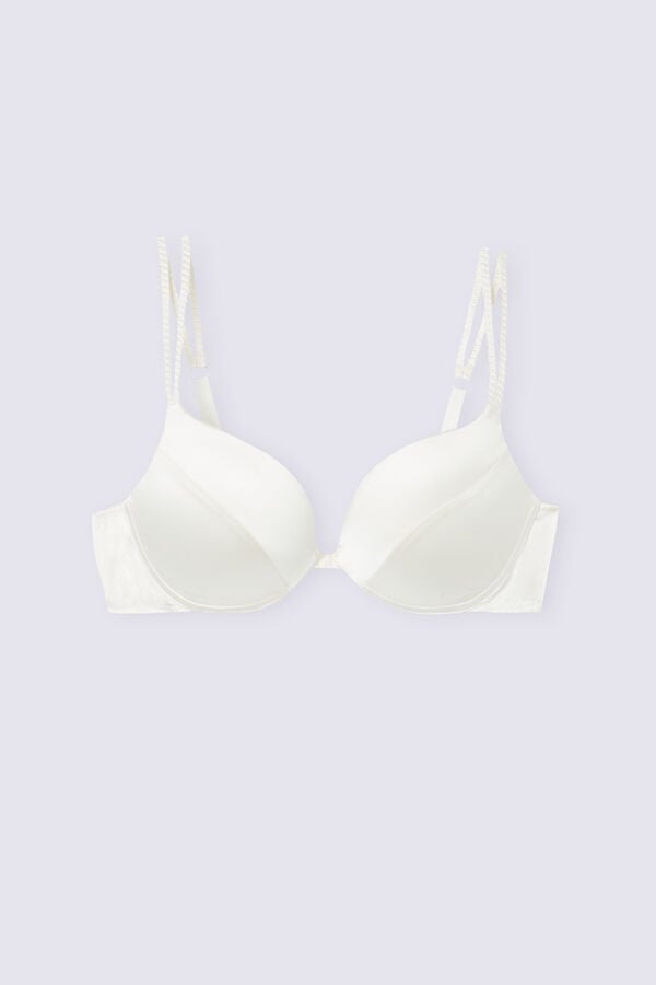 Sujetador Intimissimi Simona Super Push-Up Silk Mujer Blancos | XJNW-04165