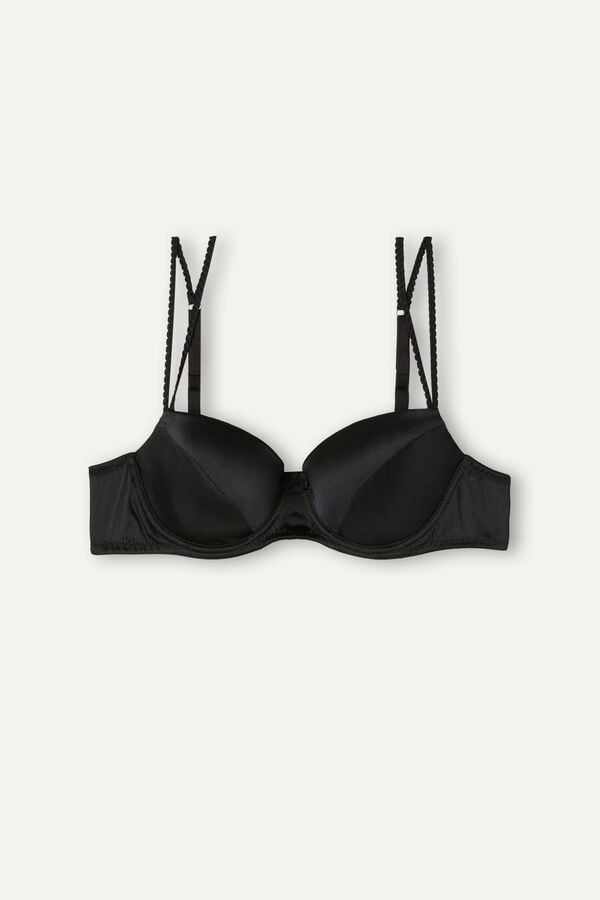 Sujetador Intimissimi Sofia Natural Lift Balconette Silk Mujer Negros | HJSI-58274