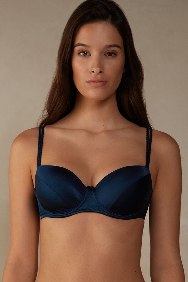 Sujetador Intimissimi Sofia Natural Lift Balconette Silk Mujer Azules | NGYU-94018