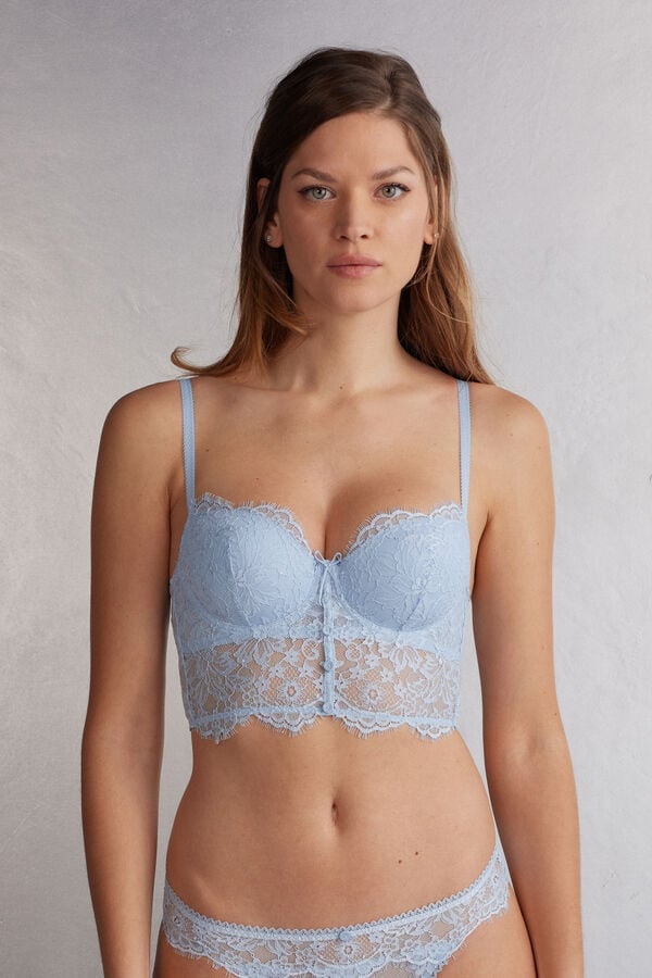 Sujetador Intimissimi The Most Romantic Season Sofia Bustier Balconette Mujer Azules | JLOP-31602