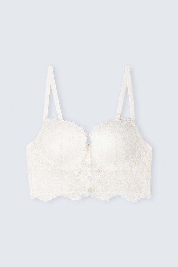 Sujetador Intimissimi The Most Romantic Season Sofia Bustier Balconette Mujer Blancos | RLPO-18439