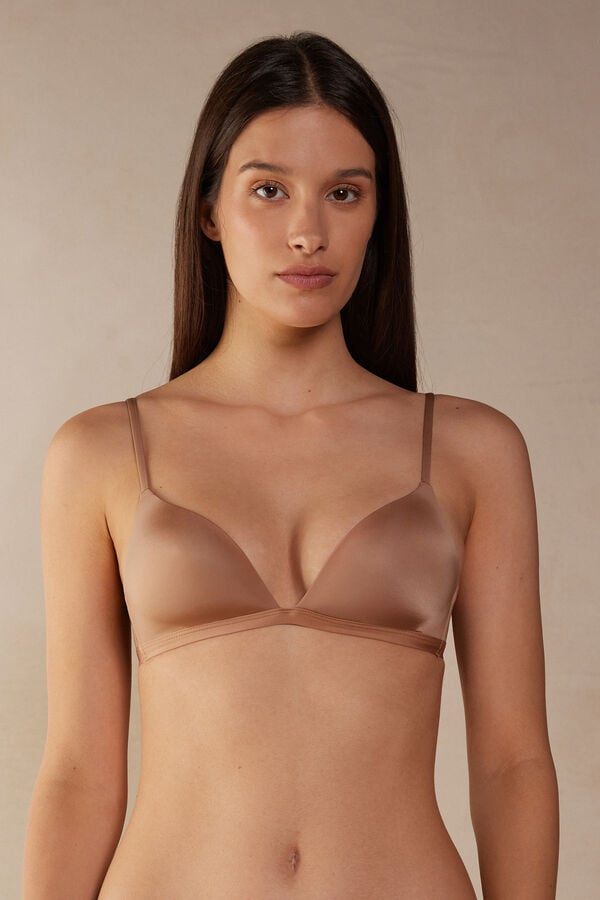 Sujetador Intimissimi Tiziana Triangle Ultralight Microfiber Mujer Beige | BHRQ-73601