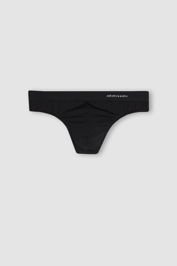 Tanga Intimissimi Logo Detailed Microfiber Hombre Negros | ZXHR-12760