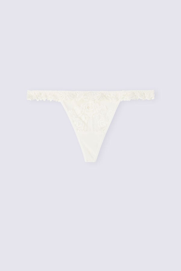 Tanga Intimissimi Pretty Flowers String Mujer Blancos | KWYO-23176